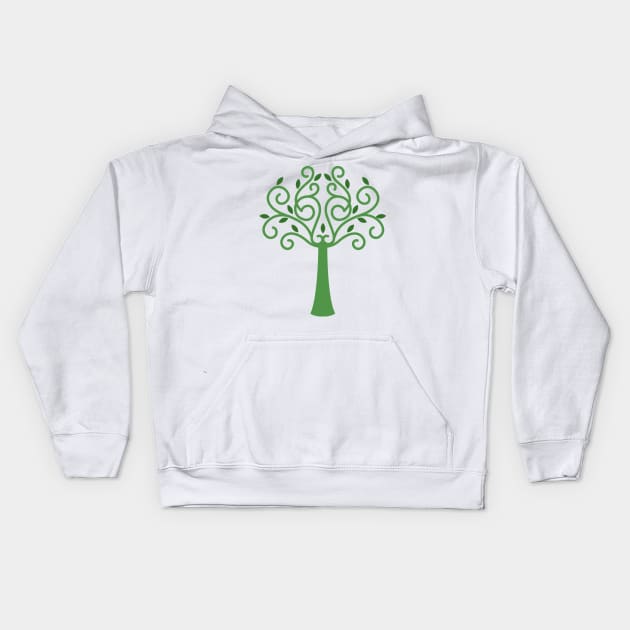 Green Tree of Life Kids Hoodie by TinPis